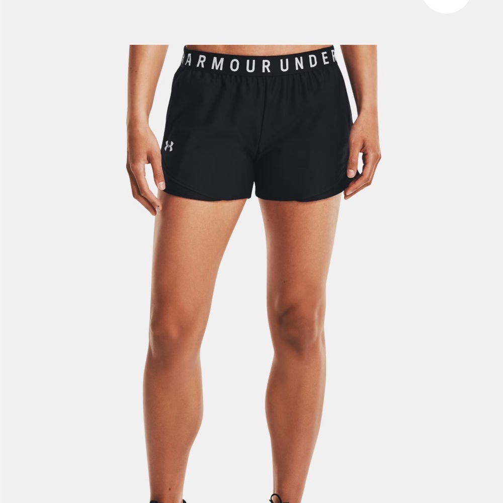 Ladies black and white Under Armour Black Athletic Performance Short
